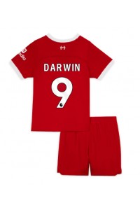 Liverpool Darwin Nunez #9 Jalkapallovaatteet Lasten Kotipeliasu 2023-24 Lyhythihainen (+ Lyhyet housut)